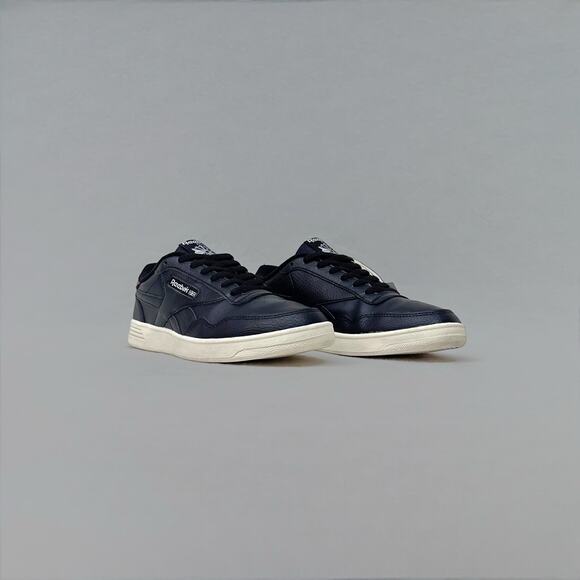 Reebok Men's Black Leather Club Memt Tennis Shoes -Size